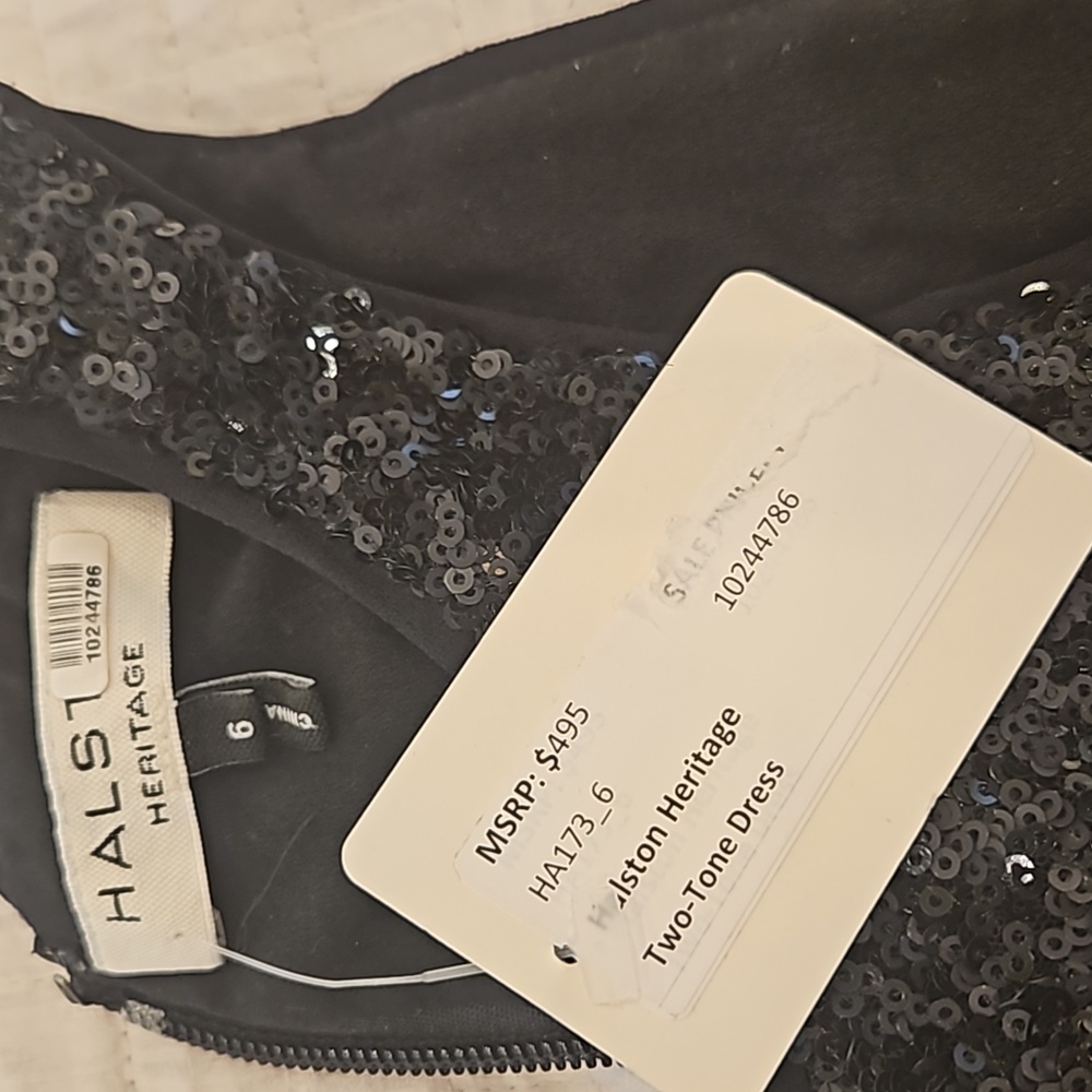 NWT HALSTON HERITAGE SEQUIN TWO TONE BUBBLE COCKTAIL DRESS GOWN SZ 6 $495 - Picture 4 of 6